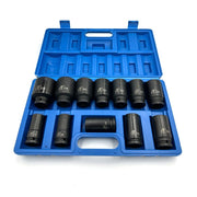 12Pcs 3/4" Drive Metric Deep Impact Socket Set 21-46mm Cr-V Heavy Duty Storage Case