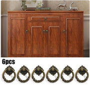 6pcs Vintage Cabinet Ring Knobs Antique Drawer Pulls Handle
