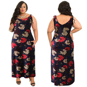 Floral Tie Shoulder Holiday Maxi Long Party Dress Womens Clothing Sz 22