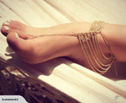 Beach Fashion Multi Chain Tassel Anklet