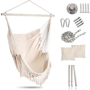 Hammock Chair Hanging Rope Swing with 2 Cushions
