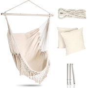 Hammock Chair Hanging Rope Swing with 2 Cushions