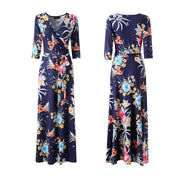 Blue Floral Boutique Maxi Long Party Dress Womens Clothing Size 18