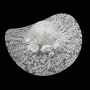 Elegant Ivory Lace Pearl Floral Chic Wide Brim Kentucky Derby Hat