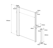 Side Awning Privacy Screen Wind Sun Protection160 x 300 cm