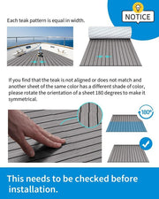 EVA Foam Boat Decking Deluxe Marine Yacht Flooring Faux Teak Sheet Grey 240x90cm