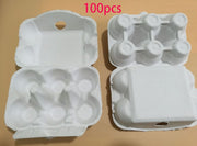 100pcs Cardboard Egg Cartons 6 Cell Molded Pulp Half Dozen Eco Friendly Trays