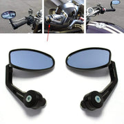 2x CNC Aluminum Motorcycle Bar End Mirrors 7/8" 22mm Universal Rearview Mirrors Pair