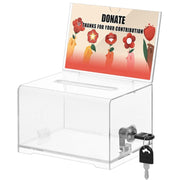 Tip Cashier Suggestion Box Ballot Box with Sign Holder