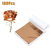 Rose Gold Foil Paper Leaf for Arts Crafts 100 Sheets