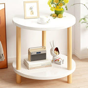 2-Tier Modern Wood Side Table End Table Bedside Nightstand White