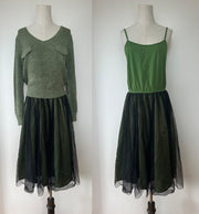 Wool Dress Set Sweater Top + Tutu Skirt