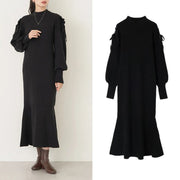 Knit Maxi Dress Fishtail Sweater