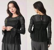 Mesh Shirt Blouse Top Singlet Combo