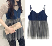 Womens Sheer Mesh Ruffle Long Sleeve Blouse Top