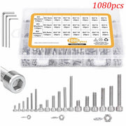 1080PCS Metric Screw Assortment Kit Bolts Nuts Flat Washers Wrench set