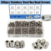 360pcs Hex Socket Set Screws M3-M8 Kit