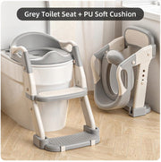 Potty Training Seat with Step Stool Ladder Grey