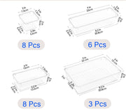 25-piece clear drawer organizer set