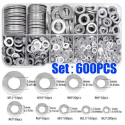 600pcs Flat Washers Set