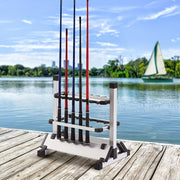 12 Slots Aluminum Fishing Rod Holder Rack