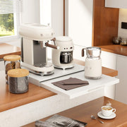 Pull Out Kitchen Counter Extender Slide Tray Stand Microwave Coffee Maker White