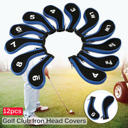 Golf Club Iron Head Covers Neoprene Zippered Protective Set
