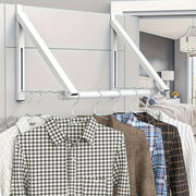 Expandable Over the Door Clothes Rack Foldable Metal Hanging Organiser White