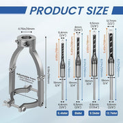 Square Hole Drill Fixing Bracket Kit with 4 Mortise Chisel Bits Woodworking
