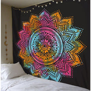 Boho Colorful Paisley Lotus Flower Mandala Tapestry Wall Hanging Blanket