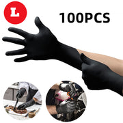 100 Pcs Disposable Nitrile Gloves Black Powder Free Latex Free Size L 6 Mil