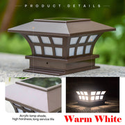 Solar Lights Outdoor Fence Post Cap Lamp