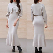 Maxi Sweater Dress Cardigan Bolero Combo Set