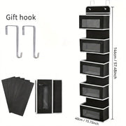 5 Shelf Over The Door Organiser-Hanging Storage Rack with Mesh Windows