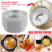 Air Fryer Pan Liner BBQ Grill Aluminium Foil Trays 50pcs
