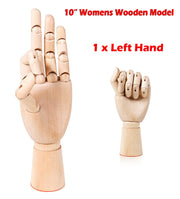 Wooden Mannequin Hand Posable Model Left Hand Art Drawing Jewelry Display