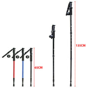 2pc Trekking Pole Hiking Stick Set T Bar Handle Aluminum Anti Shock Black