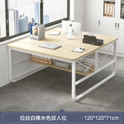 Laser White Oak Double Station Desk ( Clearance )