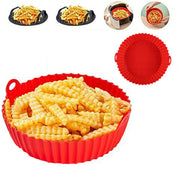 Air Fryer Silicone Pot Liner Reusable Non-Stick Basket Tray Heat Resistant Red
