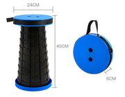 Portable Folding Telescopic Stool Retractable Chair Camping Fishing Seat Blue