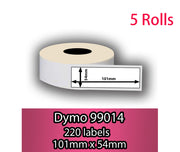5 Rolls 99014 Compatible Dymo Name Badge & Shipping Labels 54x101mm