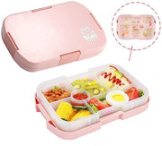Peach Pink 6-Compartment Bento Lunch Box - 920ml Leakproof Meal Prep Container