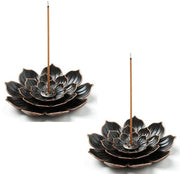 2pcs Lotus Incense Burner Stick Cone Holder Brass Ash Catcher Home Decor