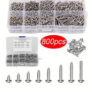 800pcs M2 Self Tapping Screws Assortment Kit Pan Head Phillips 4-20mm