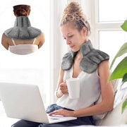 Microwavable Neck and Shoulder Heat Pad Hot Cold Compress Wrap Grey