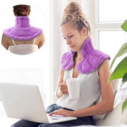 Microwavable Neck and Shoulder Heat Pad Hot Cold Compress Wrap Purple