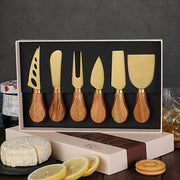 Set of 6 Cheese Knives Gold Stainless Steel Charcuterie Board Tools Gift Box
