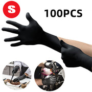 100 Pcs Disposable Nitrile Gloves Black Powder Free Latex Free Size S 6 Mil