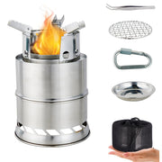 Mini Portable Wood Burning Stove Set for Camping Hiking Picnic