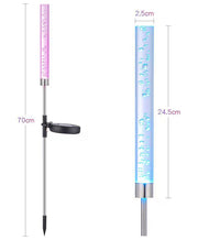 2 Pack Solar RGB Bubble Stake Lights Outdoor Waterproof Color Changing Garden Lamp